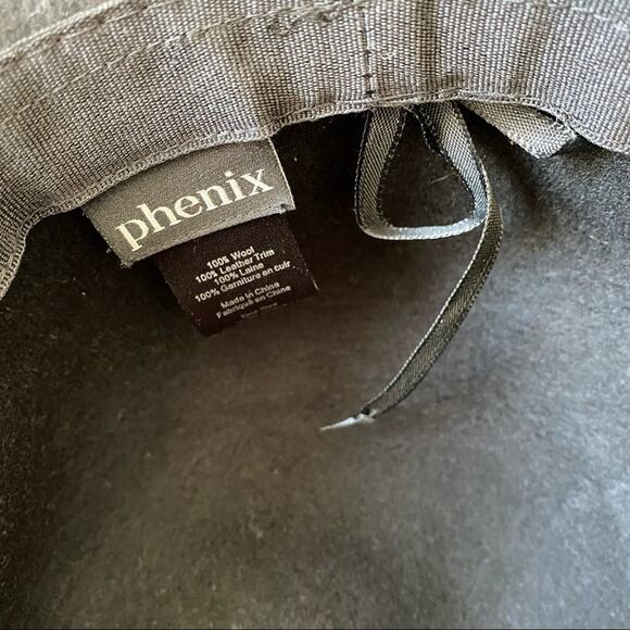 Phenix Nordstrom Wool Felt Floppy Black Hat One Size - Picture 4 of 5